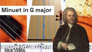 minuet en g mayor bach violin tutorial [upl. by Morganne]