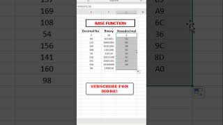 How to convert Decimal No to Binary amp Hexadecimal in Excel  Engineers Academy excelfunctions [upl. by Del]