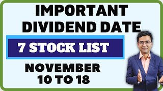 Dividend stocks in November  Dividend date list till nov 18  Deepak taunk [upl. by Elcin147]