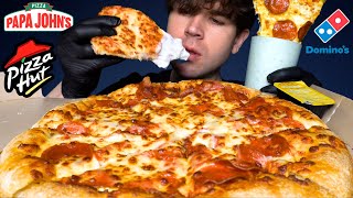 ASMR MUKBANG PIZZA HUT DOMINOS PAPA JOHNS PIZZA PARTY  WITH RANCH amp CHEESE [upl. by Standish938]