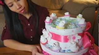 How To Make A Diaper Cake For Baby Girls [upl. by Borden]