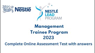 Nestle Lead Management Trainee Program Assessment Test 2023 Complete Placement Test for Engineers [upl. by Killion868]