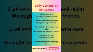 Daily Use Sentences  Hindi to English Translation  ieltswithparam [upl. by Neerom739]