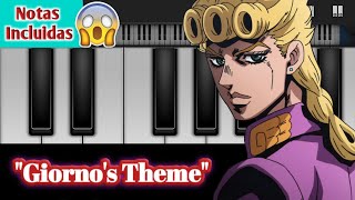 ⚪ Giornos Theme Piano Tutorial  Perfect Piano Notas  Midi GRATIS [upl. by Sukramal]