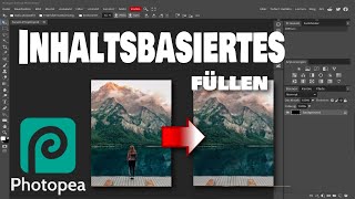 Photopea  Objekte aus einem Bild entfernen Inhaltsbasiertes Füllen [upl. by Phelips]