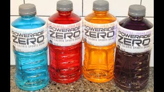 Powerade Zero Sports Drink Mixed Berry Fruit Punch Orange amp Grape Review [upl. by Laurance]