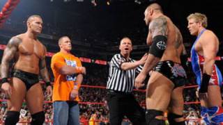 Raw John Cena amp Randy Orton vs Batista amp Jack Swagger [upl. by Hpesoj431]