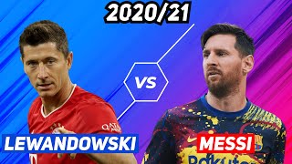 Robert Lewandowski vs Lionel Messi Football stats comparison  202021 [upl. by Nitsirt226]