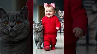 A babys magic cat youtubeshorts magic funny cute kawaii cat baby ai [upl. by Absalom51]