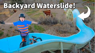 Building a Backyard Waterslide for Bikes [upl. by Eresed940]