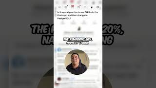 Should you prefer SQLite or Postgre sql in flask python django protips memes skill code [upl. by Yelsel]