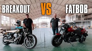 Softail Breakout vs Fatbob  HarleyDavidson Dubai [upl. by Goldi]