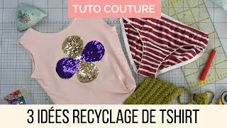 3 façons de recycler un tee shirt  TUTO COUTURE FACILE [upl. by Constantino]