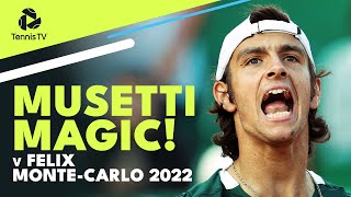 Lorenzo Musetti MAGICAL Performance vs AugerAliassime  MonteCarlo 2022 [upl. by Aikim]