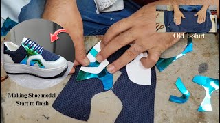 How to make a shoe model using an old Tshirt at Home I Start to Finish I ASMR [upl. by Philender]