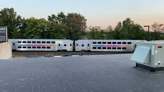 NJ Transit Train 5743 at Bridgewater NJ from the Somerset Patriots Game 91124 [upl. by Nava849]