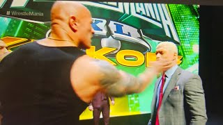 THE ROCK SLAPS CODY Rhodes WRESTLEMANIA 40 Press Conference Cody chooses roman Wrestlemania 40 [upl. by Pallaten542]