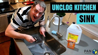 How to unclog a kitchen sink using baking soda and vinegar [upl. by Richart]