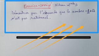 Démonstration par la méthode de labsurdeExerciceCorrigé Niveau 2nde S [upl. by Amaj]