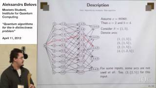 Quantum Algorithms for the kdistinctness Problem  Aleksandrs Belovs [upl. by Tiloine]