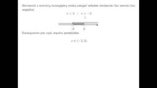 Nierówność z wartością bezwzględną x mniejsze od 3 [upl. by Berck]