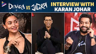 Jr NTR amp Alia Bhatt Interview With Karan Johar  DEVARA X JIGRA Interview  Jr NTR amp Alia Chit Chat [upl. by Esialb741]