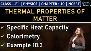 Class 11th Physics  Specific Heat Capacity  Calorimetry  Example 103  Chapter 10  NCERT [upl. by Kenrick]