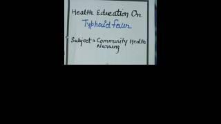 Health education on typhoidfever communityhealthnursing healthtalks healtheducation typhoid [upl. by Gehlbach557]