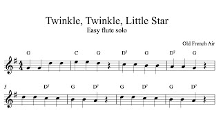 Flute sheet music  Twinkle Twinkle Little Star [upl. by Nibla]