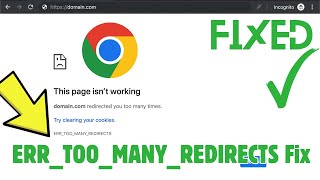 How to Fix ERRTOOMANYREDIRECTS This page isnt working google chrome [upl. by Kenleigh]