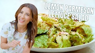 5Min Lemon Parmesan Lettuce Salad  A new way to quotcutquot your lettuce [upl. by Livvyy]