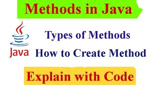 What is method In Java  Types of Method  Explain with code  JavaMind Techie [upl. by Neveda]