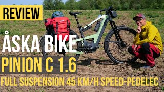 REVIEW ÅSKA BIKE  PINION FULL SUSPENSION 45 KMH SPEEDPEDELEC [upl. by Thorr]