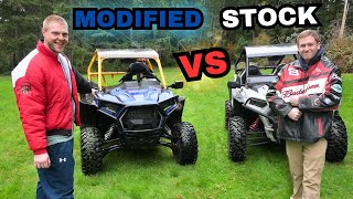 Whats Faster Stock Versus Modified UTV Drag Race RZR Trail S 1000s [upl. by Yart]