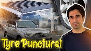 Toyota Land Cruiser Manual Ka Tyre Puncture Hu Gya  Grand Py Roof Rack Lagwa Liya  Vlog 185 [upl. by Sacken]