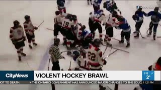 Police investigating violent youth hockey brawl [upl. by Demy]