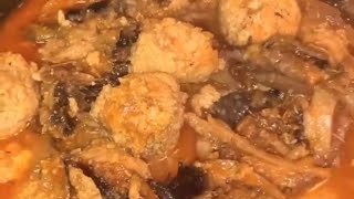 Cuisine congolaise RECETTE YA MBIKA YA BOULE NA MBISI YA KOKAWUKA  squash seeds 100KASAI [upl. by Sualk]