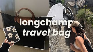 Longchamp Le Pliage Travel Bag Review 👜 10 Musthave Flight Essentials 🎧 [upl. by Avlis631]