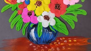 Diy clay making flower pot  How to make flower pot with clay [upl. by Suiravaj]