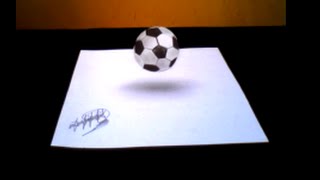 Dibujando una pelota de futbol rebotando ilusión óptica  Drawing soccer ball 3D HD 60fps [upl. by Morven]