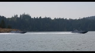 US Navy SEAL Assualt Boats operated by Navy SWCC personnel transiting Deception Pass [upl. by Nnairek202]