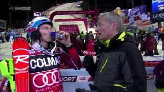 Marcel Hirscher almost hit by drone [upl. by Eedrahc]