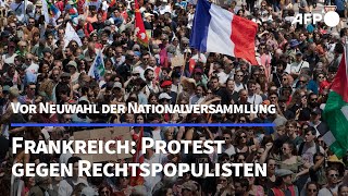 Hunderttausende protestieren in Frankreich gegen Rechtsruck  AFP [upl. by Garvy692]