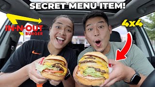 Trying The InNOut 4x4 Animal Style Burger  Full Review [upl. by Sueahccaz]