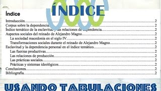 Elaborar un índice con tabulaciones para tesis y trabajos escolares [upl. by Vaios]