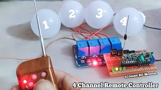 Remote controller 4 Channel RF 433mhz Module  Relay module [upl. by Turrell]