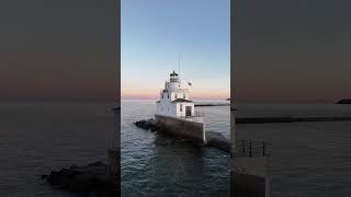 Manitowoc North Pierhead Lighthouse at Sunset lakemichigan lighthouse youtubeshorts [upl. by Amato984]