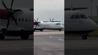 Loganair ATR72 spotted at Newquay Airport loganair atr72600 planespotter newquay planespotting [upl. by Maudie987]