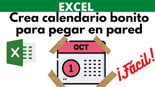 CÓMO CREAR CALENDARIO PARA IMPRIMIR EN EXCEL [upl. by Oriel]