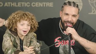 Drakes Son Adonis Goes HARD on a FREESTYLE RAP to Celebrate 6th Birthday [upl. by Aleafar718]